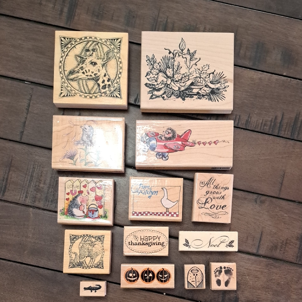 Assorted Wooden Stamps Set